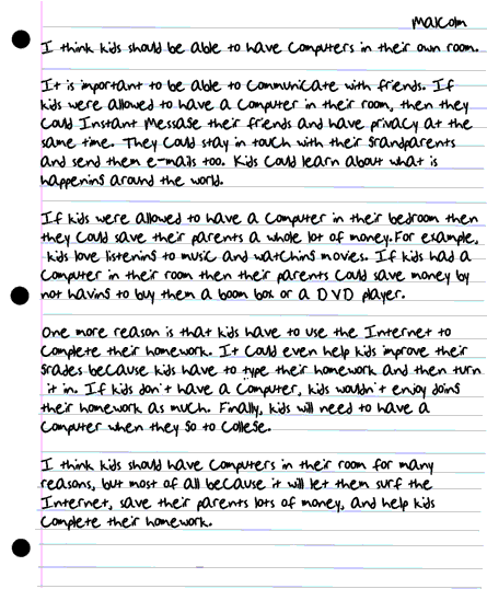 Malcolms second draft