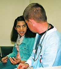 nurse with student
