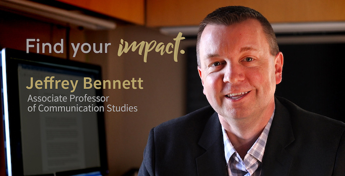 Portrait of Jeff Bennett in office with 