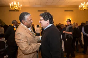 Godfrey Dillard (left) and Chancellor Nicholas S. Zeppos