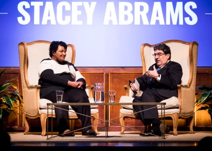 Chancellor Zeppos and keynote speaker, Stacey Abrams