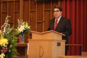 Chancellor Zeppos announced the scholarship at the March 18 service.