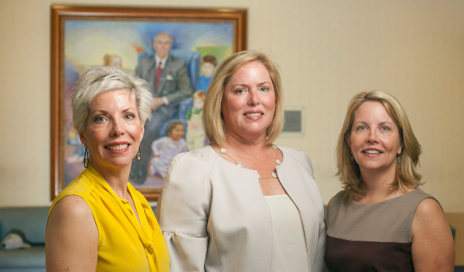 Monroe Carell daughters, Julie, Kathryn and Edie The three daughters of the Children’s Hospital namesake, Monroe Carell. Shot for Hope Magazine feature on Carell daughters (Vanderbilt Photo / Daniel Dubois)