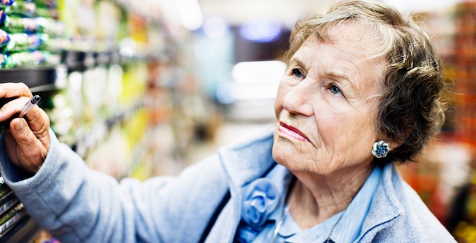 Older woman shopping