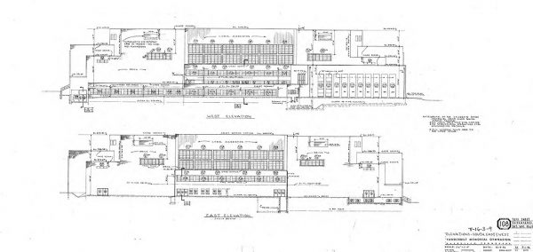 East and west elevations of Memorial Gym