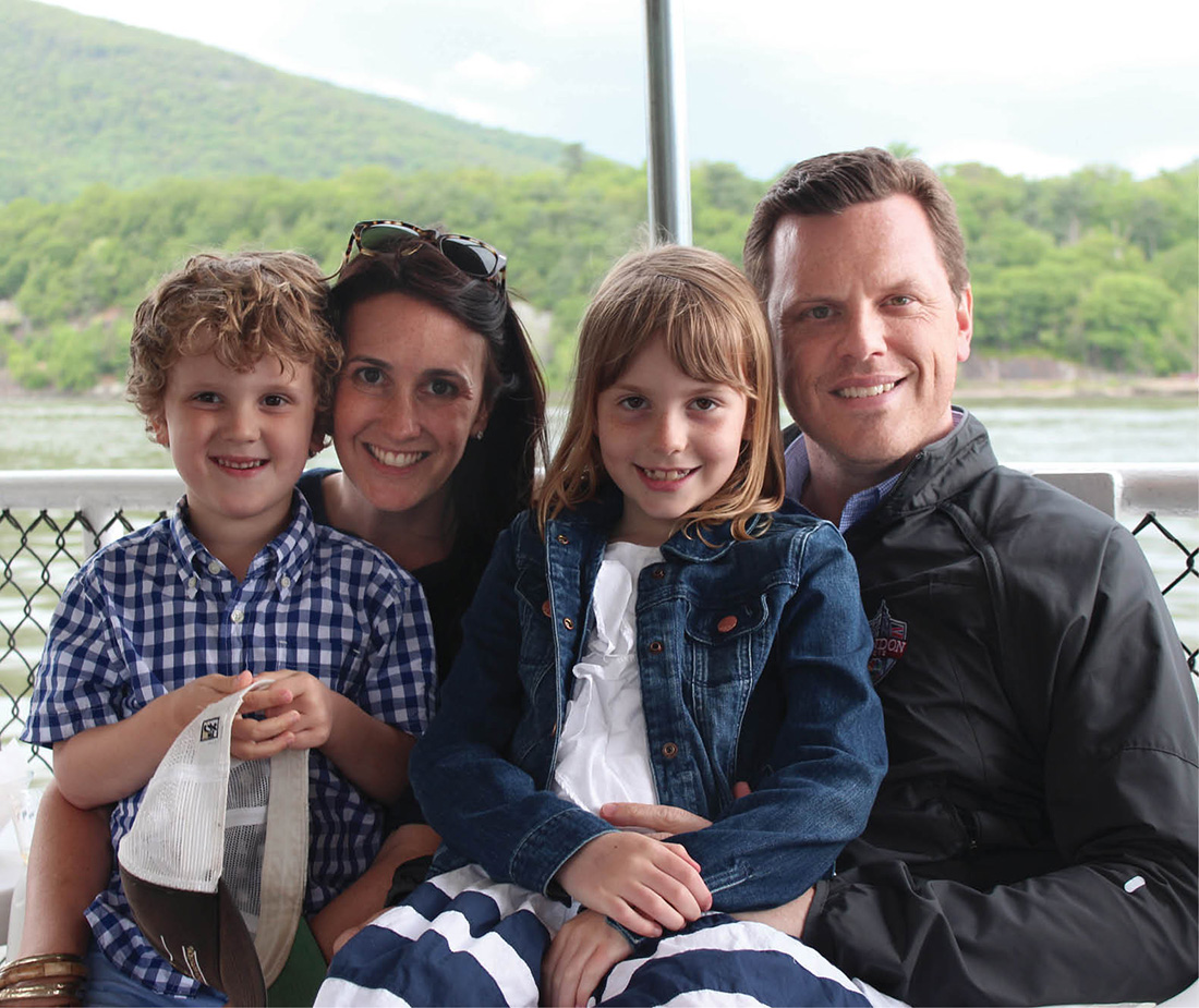 Christina and Willie Geist with their two children, George William, 7, and Lucie Joy, 9 (COURTESY THE GEIST FAMILY)