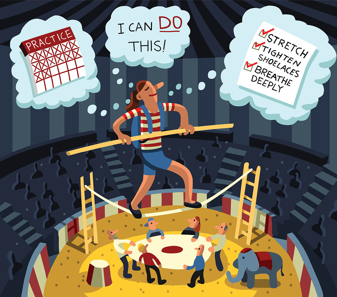 illustration of tightrope walker