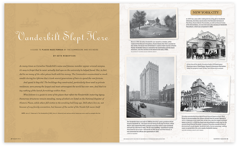 "Vanderbilt Slept Here" spread