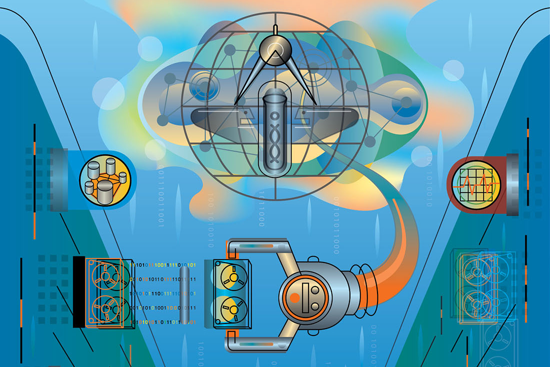 Bioinformatics classroom illustration