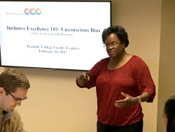 Assistant Vice Chancellor for Equity, Diversity and Inclusion Sandra L. Barnes presents a workshop about unconscious bias. These workshops are intended to help the university community develop strategies to work past quick judgments and prejudices and appreciate people for who they are.