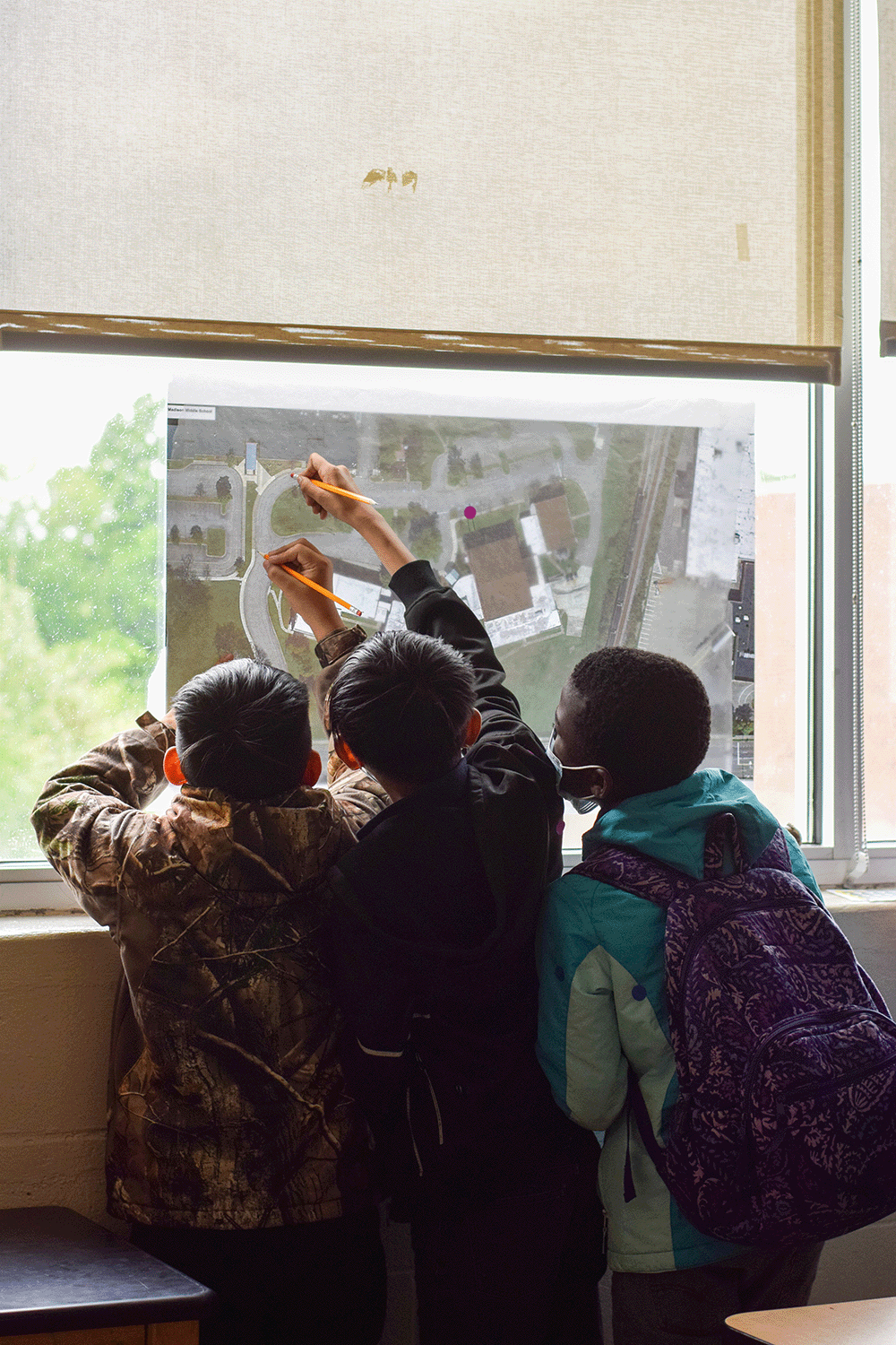 Students participate in a Design Your Neighborhood Program at Madison Middle School