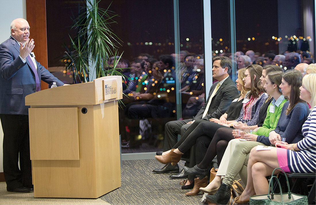 John Geer speaks to the Nashville Vanderbilt Chapter. (SUSAN URMY)
