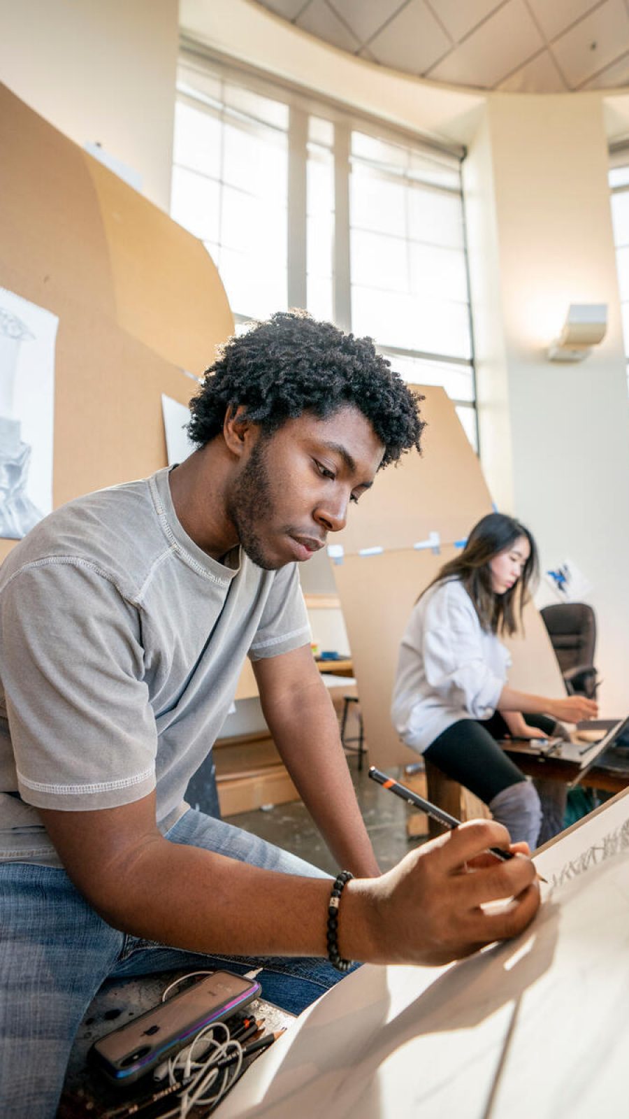 Student in an art class.