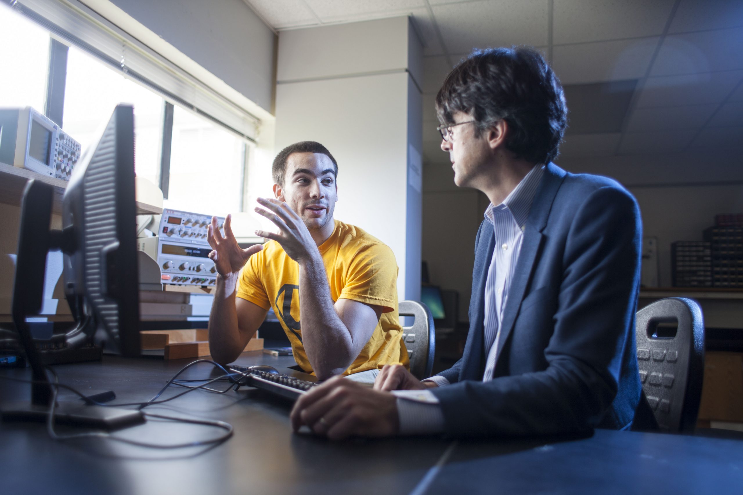 Graduate students in conversation