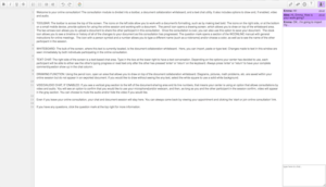 Image of the online consultation module's document collaboration whiteboard