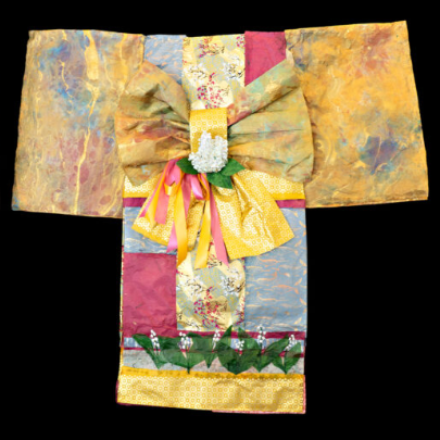 Shichi-go-san Kimono – paper collage by Caroline Garrett Hardy 