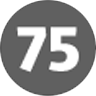 A dark grey circular icon with the number 75 in white, representing Route 75 on a transit map.