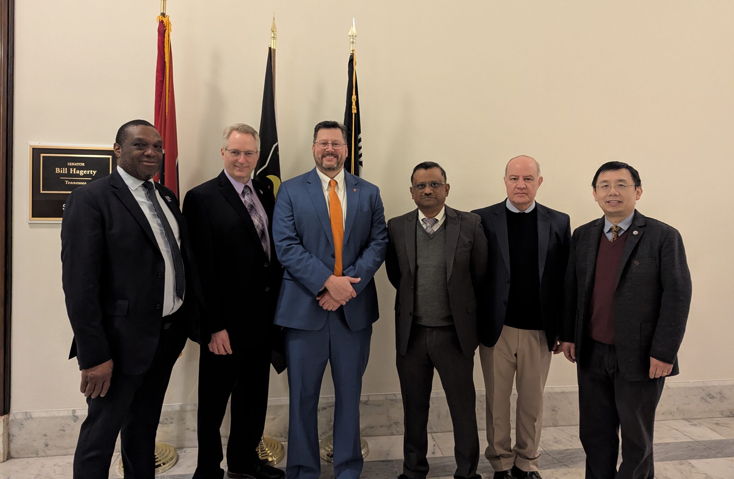 Deans Okenwa Okoli, University of Memphis, Joseph Slater, Tennessee Technological University, Matthew Mench, University of Tennessee-Knoxville, Krishnendu Roy, Vanderbilt University, Ahad Nasab, University of Tennessee-Chattanooga and Lin Li, Tennessee State University met with lawmakers in DC to advocate for sustained federal investment in engineering research and education. 