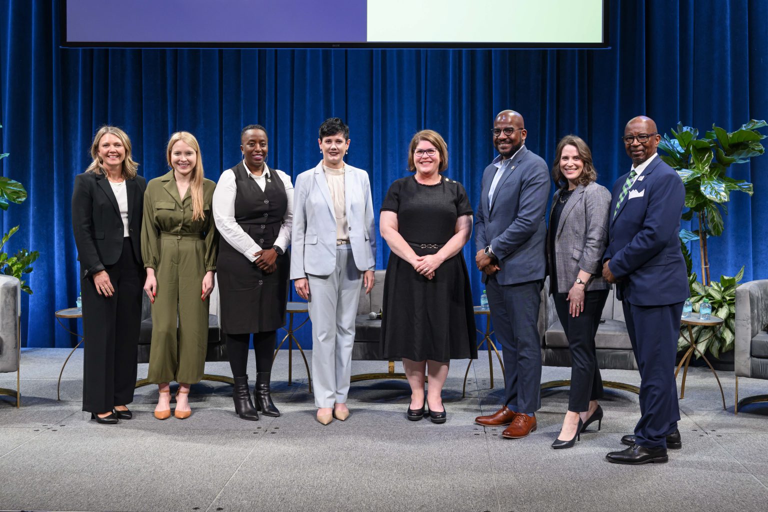 Left to right: Sally Parker, Stephanie Cafaro, Johannah Williams, Whitney Staub-Juergens, Sandi Hoff, Jamari Brown, Stephanie Coleman, Clifton Harris