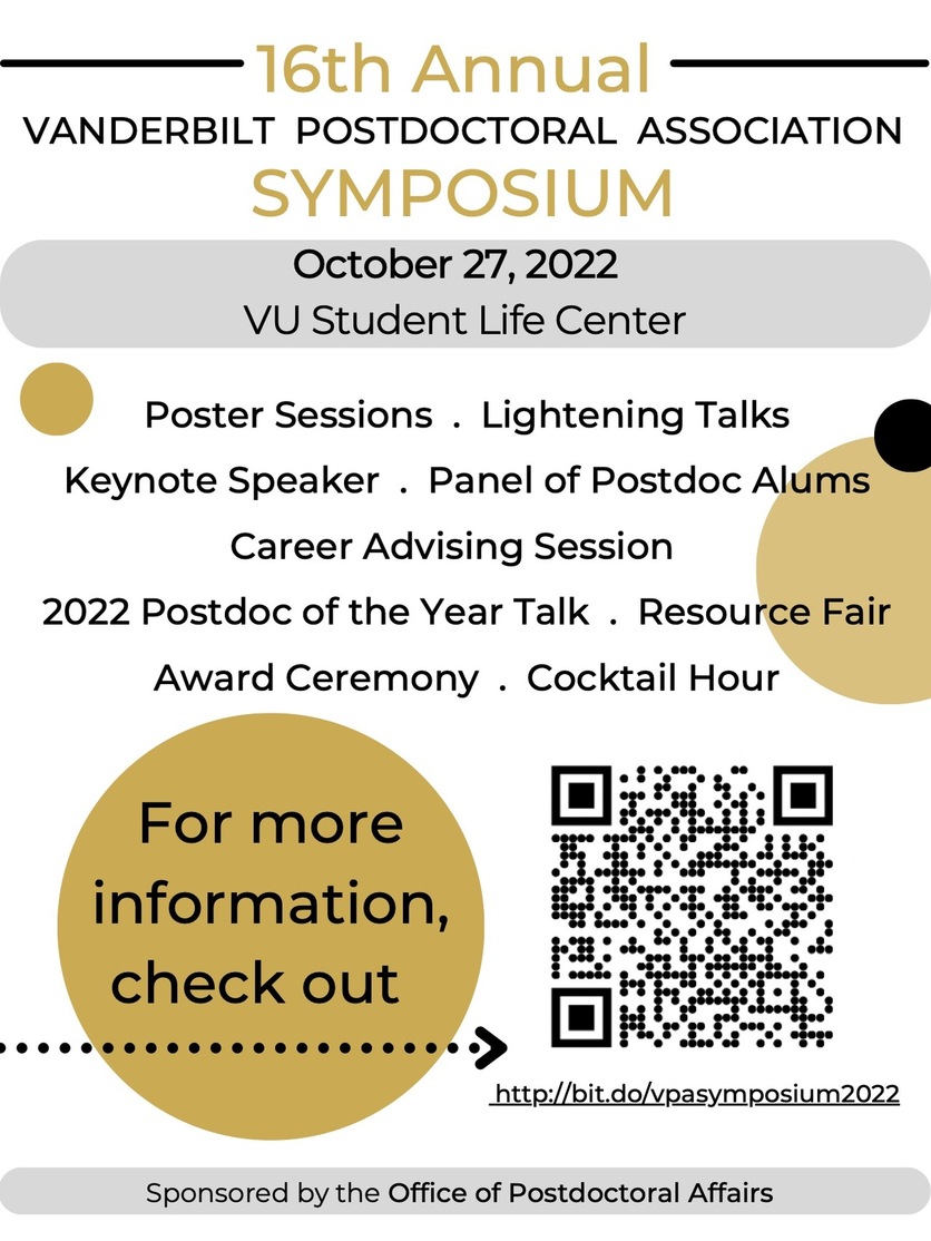 16th Annual VPA Postdoc Symposium Flyer