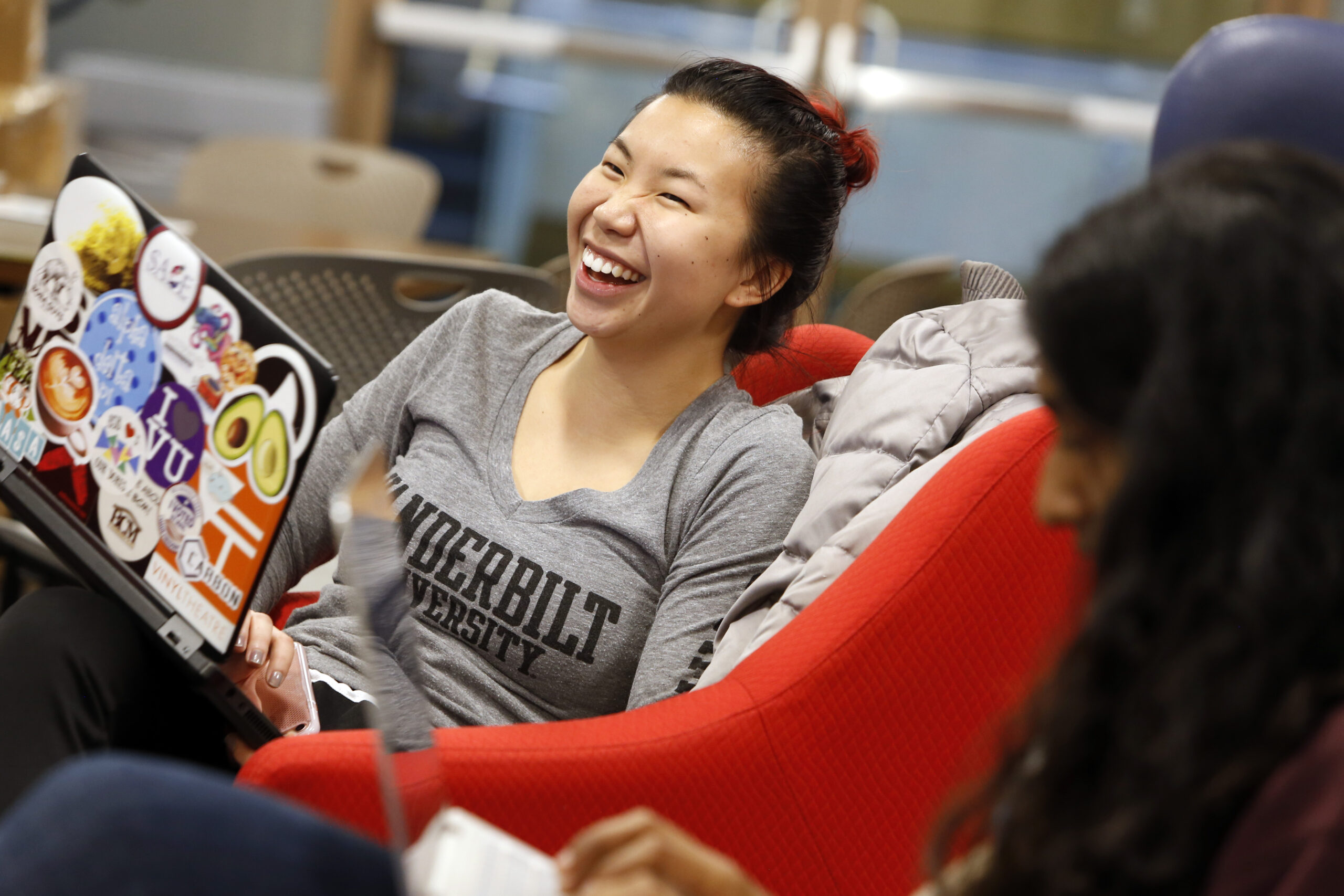 Vanderbilt student in Sarratt Student Center