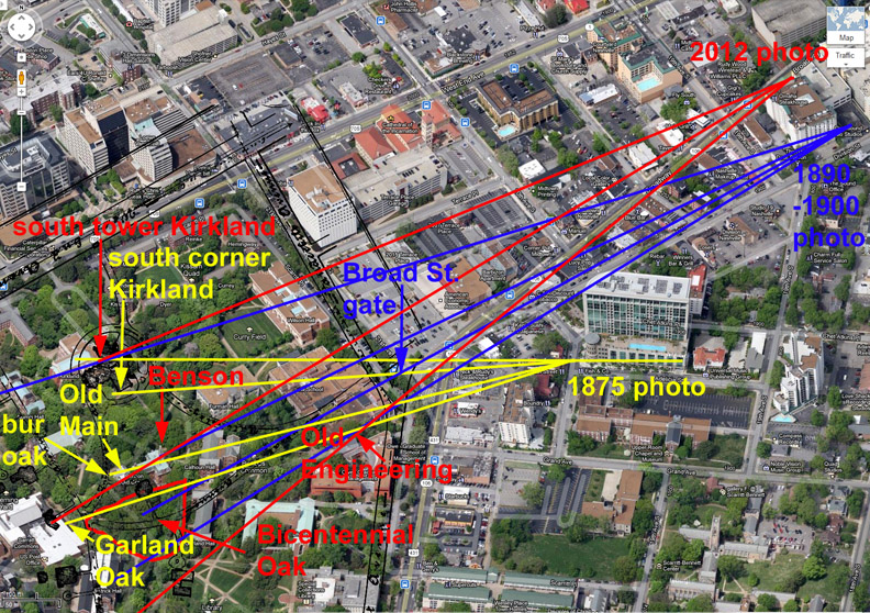 Sightlines superimposed on aerial photo of Vanderbilt Sightlines superimposed on aerial photo of Vanderbilt
