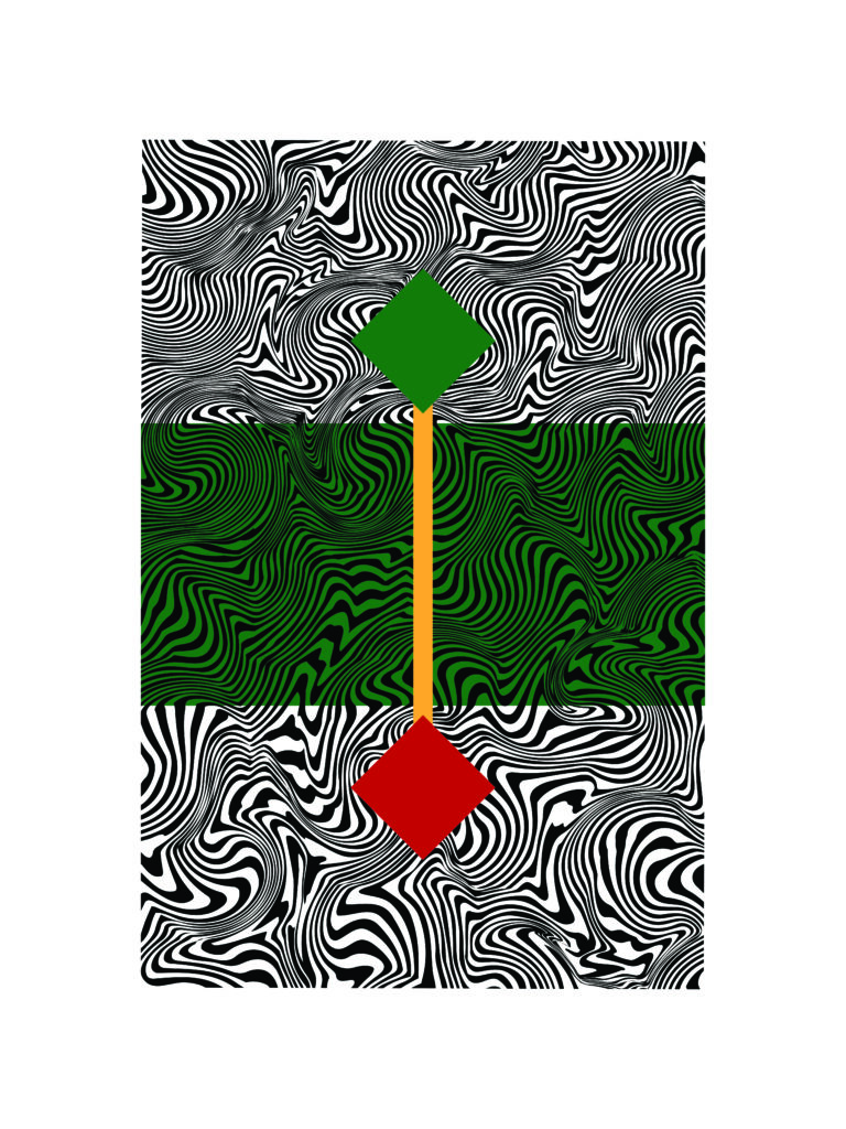 Blessed are Where the Godless Reign Supreme, detail , 2024, screen print on paper, 18×24 in. by IMGRNT (Arash Shoushtari).