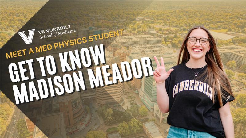 Cover image of a video featuring a medical physics student at Vanderbilt