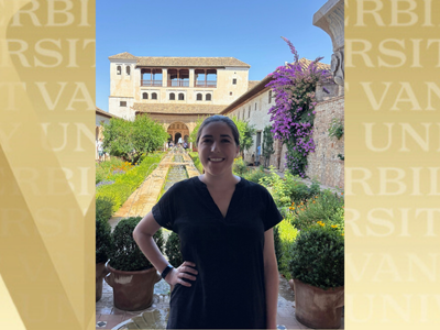 Katherine Clowes Moster with gold VU background