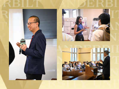 Ken Lau, left, and other participants presenting at the Symposium on AI, Spatial & Systems Biology. (Submitted)