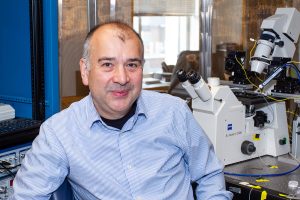 Ege Kavalali in his lab.