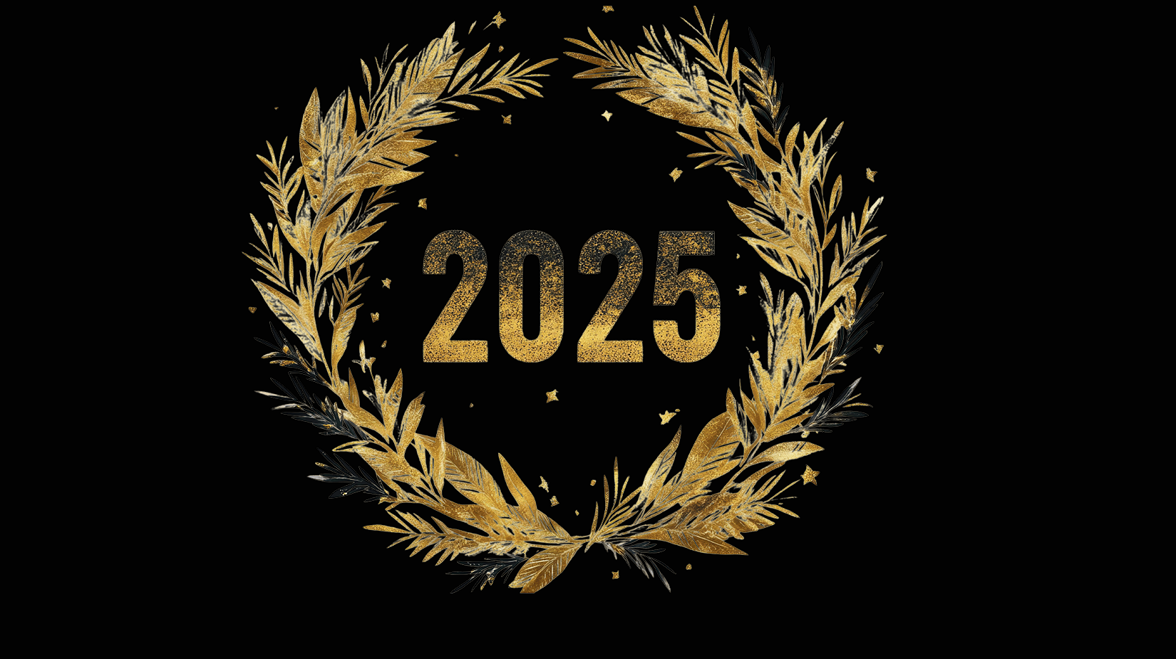 Golden laurel wreath with 