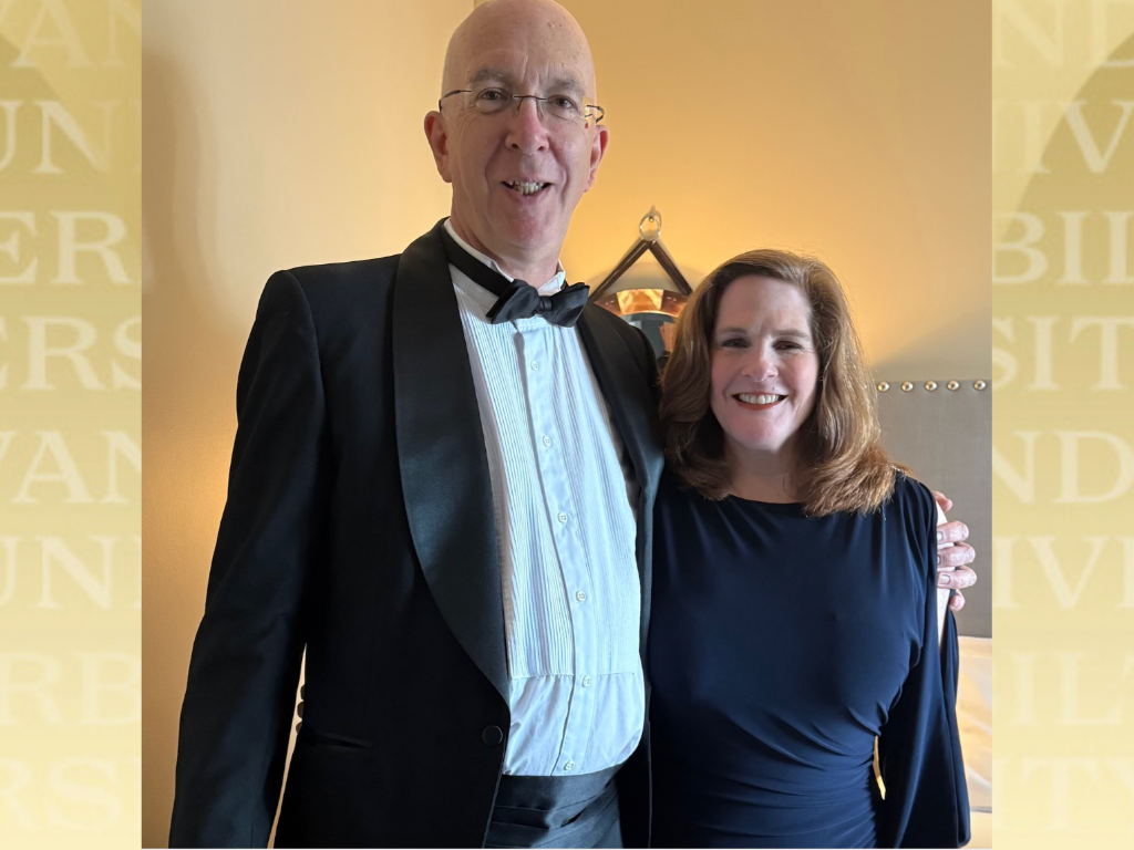 Tracy O'Brien image over Vanderbilt gold background