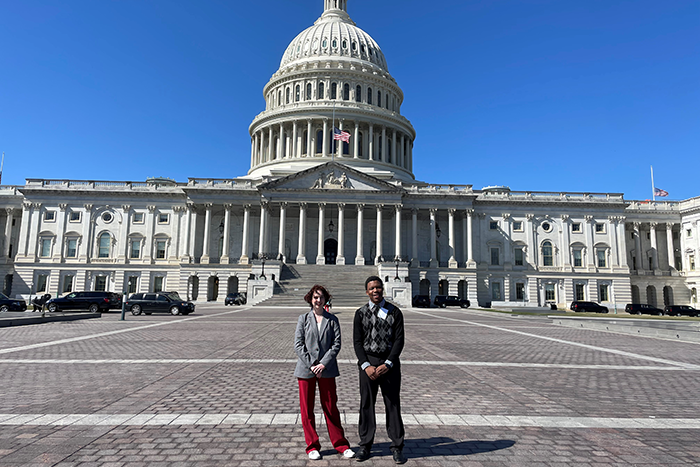 Vanderbilt students Cady Butcher and Jaylan Sims at the Capitol in D.C.