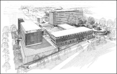 old sketch of Stevenson Center