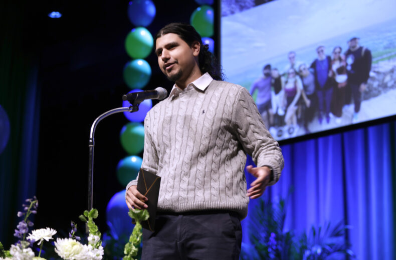 Jullian Valdez announces he will be going to Baylor College of Medicine-Cullen Eye Institute for an ophthalmology residency. (photo by Donn Jones)