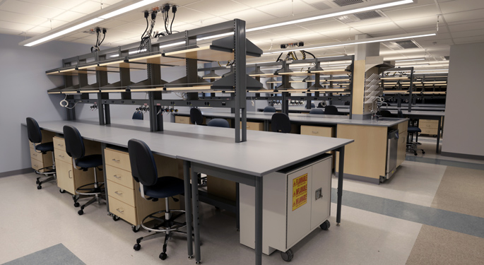 Renovated, multifunctional laboratory space opens this month for the Vanderbilt Institute for Infection, Immunology and Inflammation. (photo by Donn Jones)
