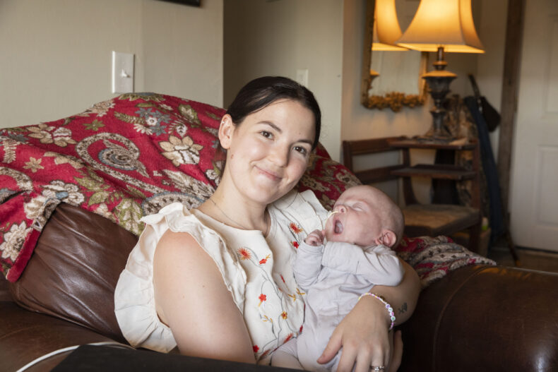 Brittany Saunders at home with her son, Bennett. (photo by Susan Urmy)