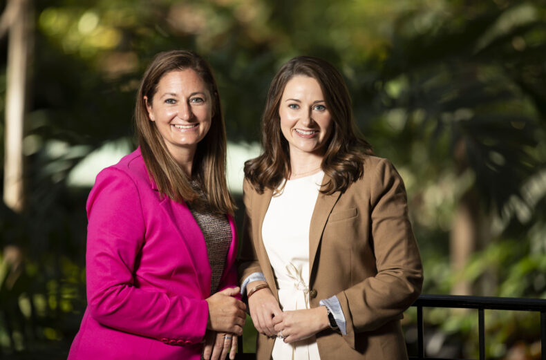 Cora Beth Enzor, PharmD, left, and Elizabeth Cherry, PharmD. (photo by Susan Urmy)