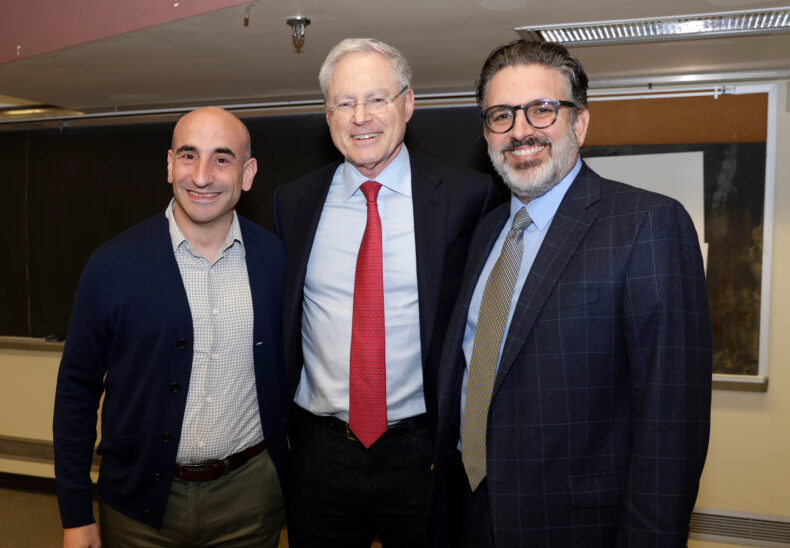 From left, Bradley Malin, PhD, Microsoft chief scientific officer Eric Horvitz, MD, PhD, and Peter Embí, MD, MS, addressed last week’s ADVANCE symposium on health care AI. (photo by Donn Jones)