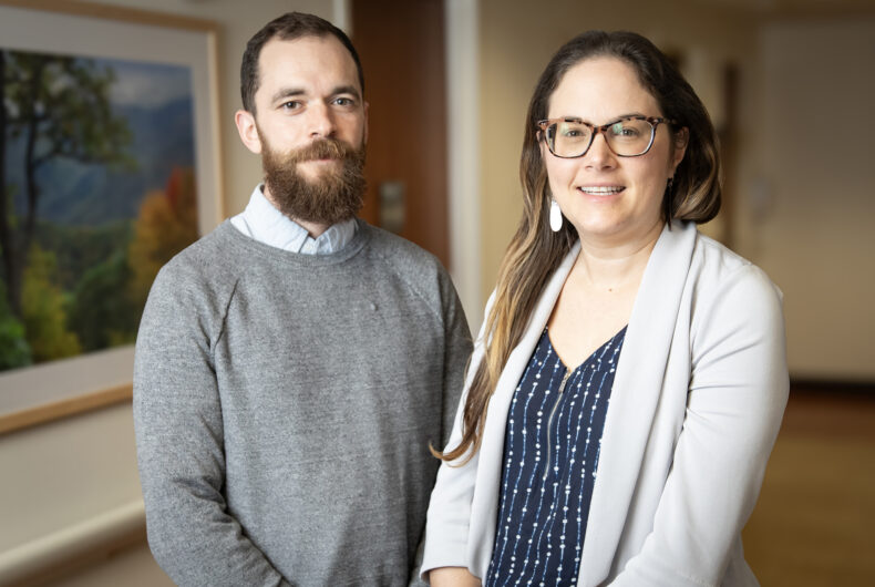 The Huntington’s Disease Program is led by new co-directors Amy E. Brown, MD, MS, assistant professor of Neurology, and social worker Spencer Diehl, LCSW. (photo by Erin O. Smith)