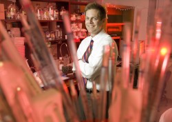 James Crowe Jr., M.D., in his lab. (Photo by Susan Urmy)