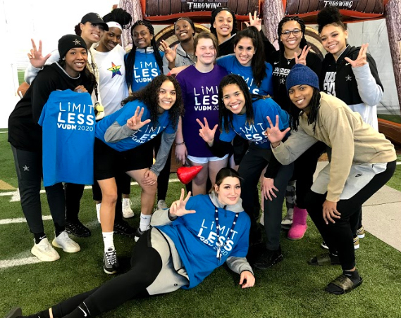 Vanderbilt University Women’s Basketball team members showed their support of Monroe Carell Jr. Children’s Hospital at Vanderbilt and spent time with patient ambassador Gabee Barnes during the Vanderbilt University Dance Marathon in February.
