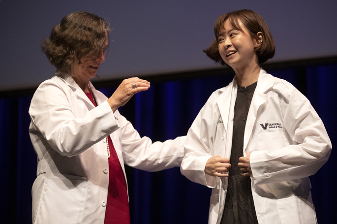 Ellen Tsai, right, was admitted to the Program in Human Genetics.