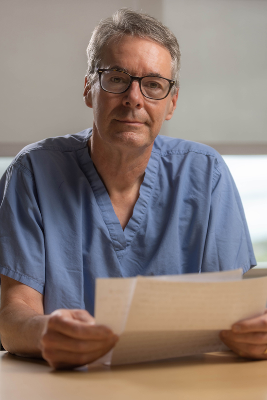 Thomas Doyle, MD, got emotional after reading a letter from a parent about Doyle’s care for their son.