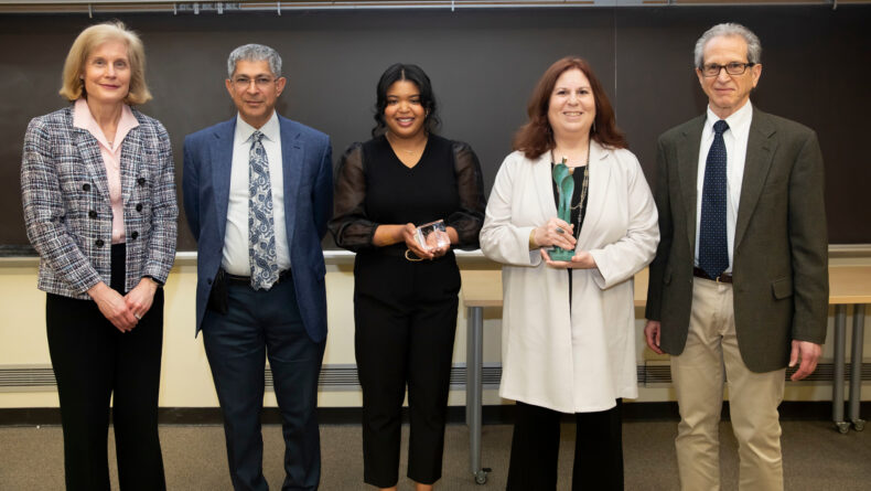 From left, Jennifer Pietenpol, PhD, John Kuriyan, PhD, Kimberlyn Ellis, Sarah Tishkoff, PhD, and Walter Chazin, PhD. (photo by Susan Urmy)