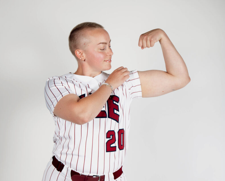 Softball player and cancer survivor Madison Barnett. (photo courtesy Lee University)