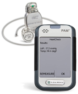 heartDevice300px Vanderbilt Heart and Vascular Institute is testing a new implantable device that could transform the way heart failure patients manage their conditions. The technology features a handheld monitor (foreground) to track elevated left atrial pressure of the heart.