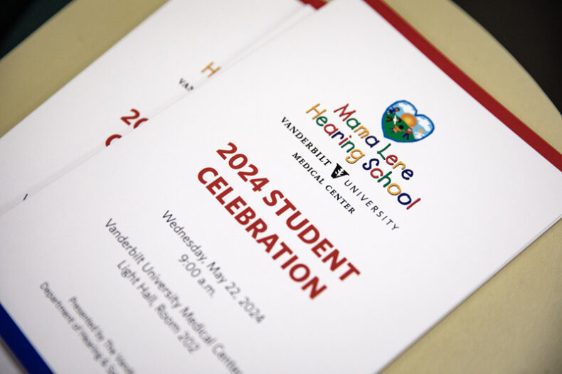 The Mama Lere Hearing School Student Celebration was held Wednesday, May 22 at 9 a.m. in Light Hall. MLHS teaches children, mostly with hearing loss, to listen, read, sing and talk. It is part of the Vanderbilt Bill Wilkerson Center, which specializes in ear, nose and throat disease as well as communication disorders such as hearing, speech, language and voice problems. (photo by Erin O. Smith)