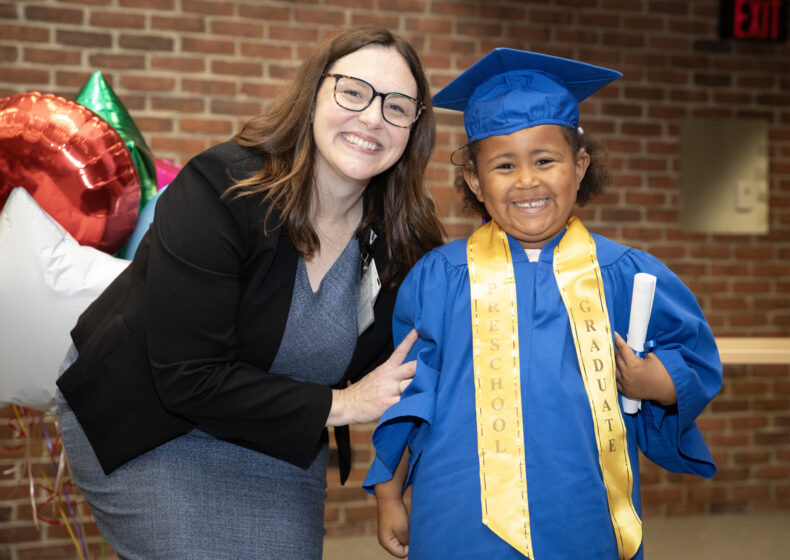Brittany Day, AuD, CCC-A, director of Mama Lere Hearing Programs, a young student. (photo by Erin O. Smith)